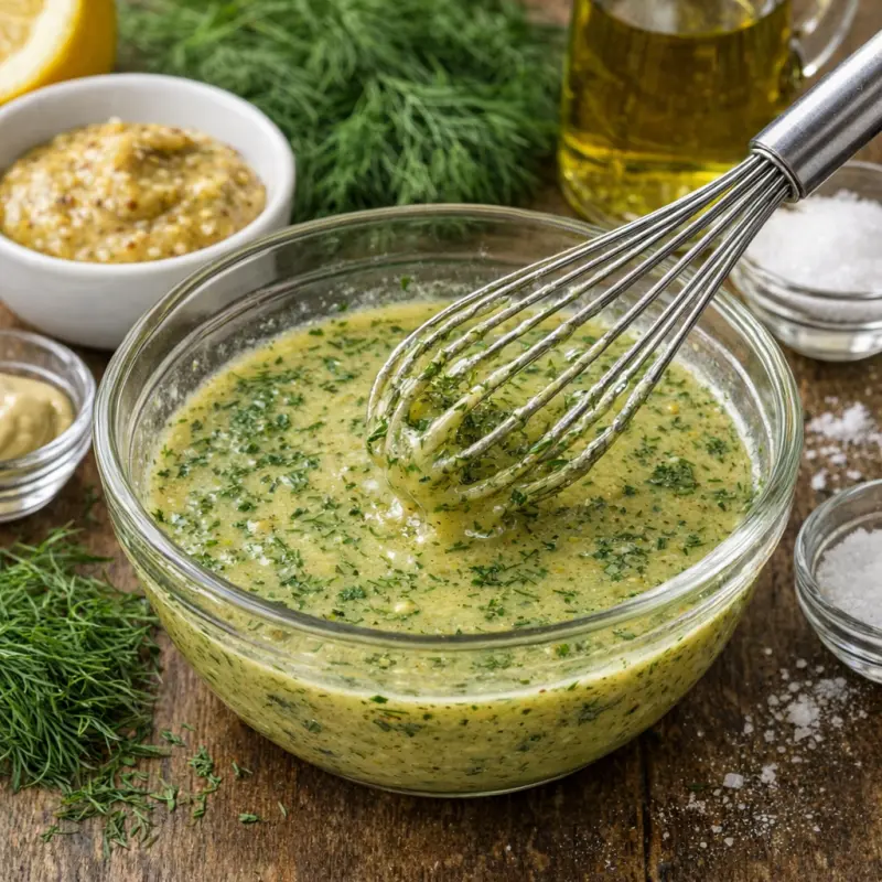 Tilli-sinappikastiketta valmiina kulhossa