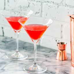 Bacardimartini lasissa, vaalea Bacardi ja kuiva vermutti