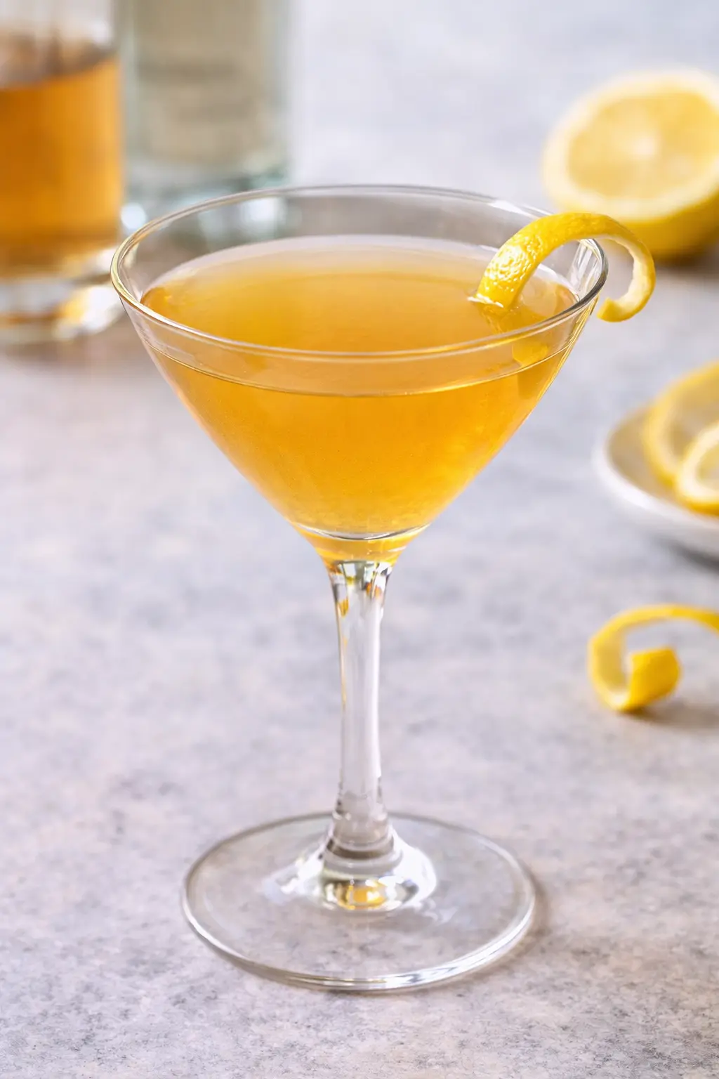 El Toro -cocktail cocktail-lasissa sitruunan sävyisenä juomana