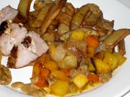 Hunaja-uunijuurekset lautasella