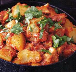 Intialainen broilerivindaloo padassa