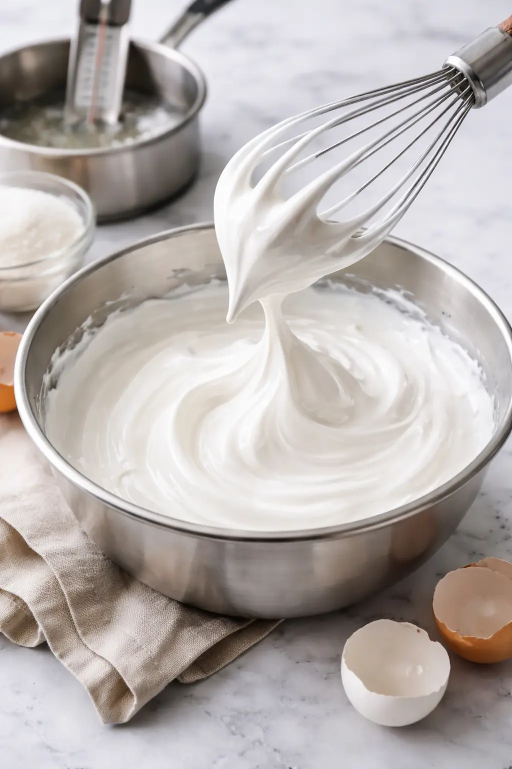 Italialainen kiinteä ja kiiltävä marenki valkoisella alustalla