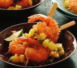 Kookoskatkaravut lautasella