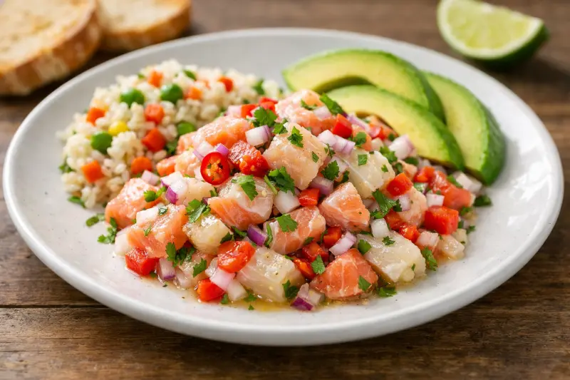 Ceviche lautasella