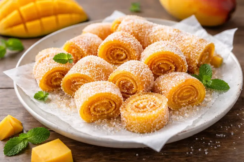 Meksikolaiset mangomakeiset lautasella