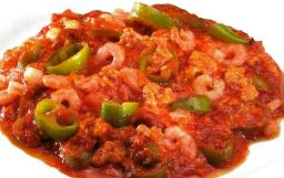 Ojjaa ja katkarapuja lautasella