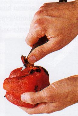 Paprikan kannan ja siementen poistaminen