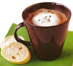 Sienicappuccinoa mukissa