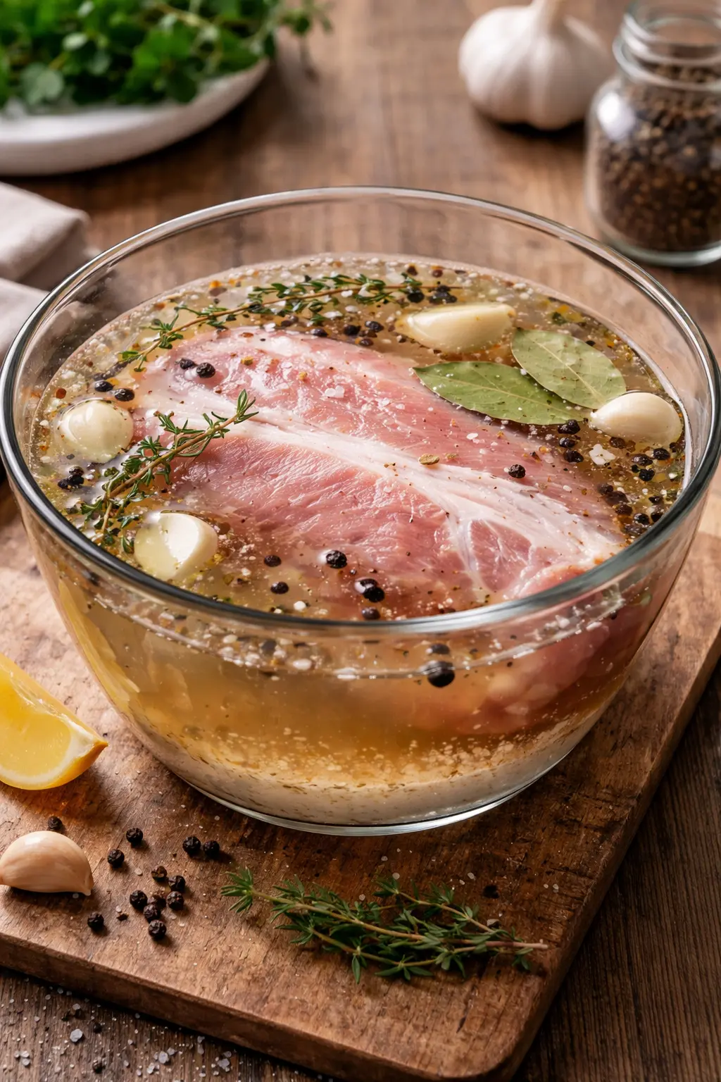 Kulho täynnä suolaliemiä ja maustekerroksia