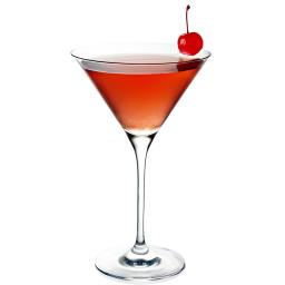 Sweet Martini cocktail lasissa, koristeltu cocktailkirsikalla