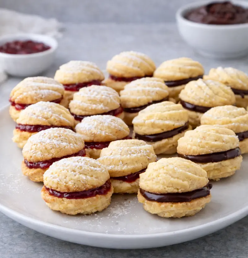 Täytetyt pursotinleivät tarjolla