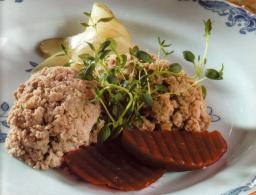 Vorschmack Keittotaidon tapaan lautasella